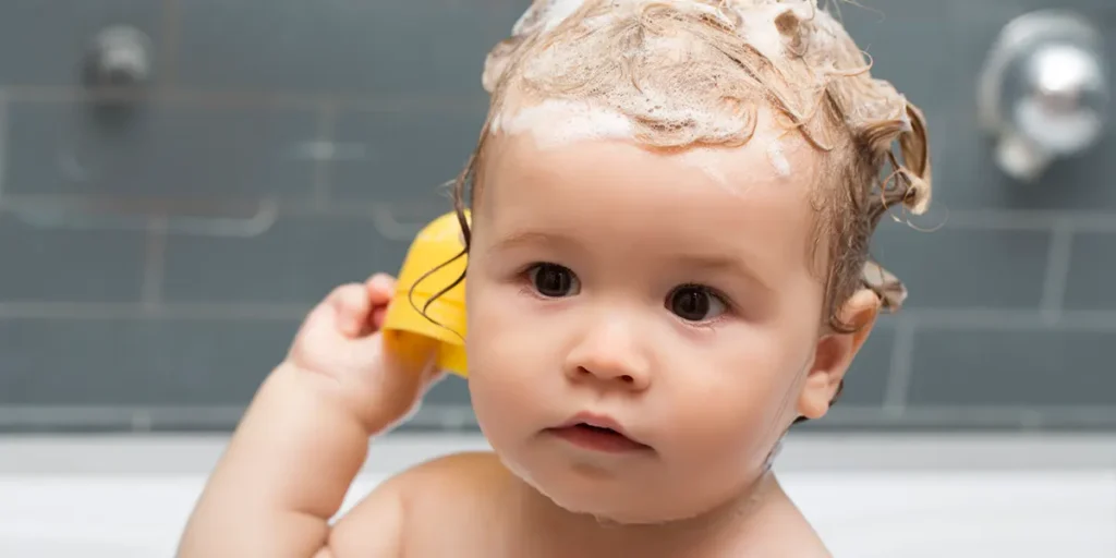 washing baby hair